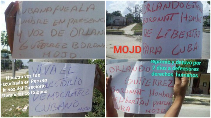 Pegatinas en Santa Clara durante #CumbrePerú