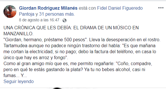 segemento facebook público de Giordan Rodríguez Milanés