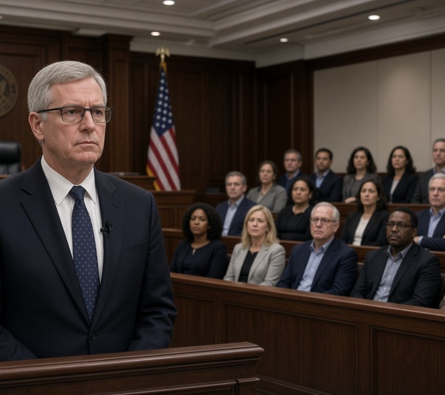 un hombre frente un tribunal (Image IA)