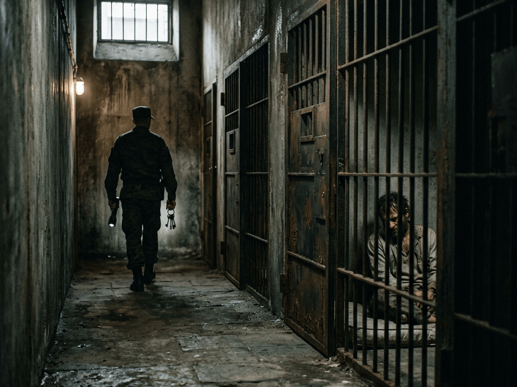 Celdas de castigo oscuras y siniestras